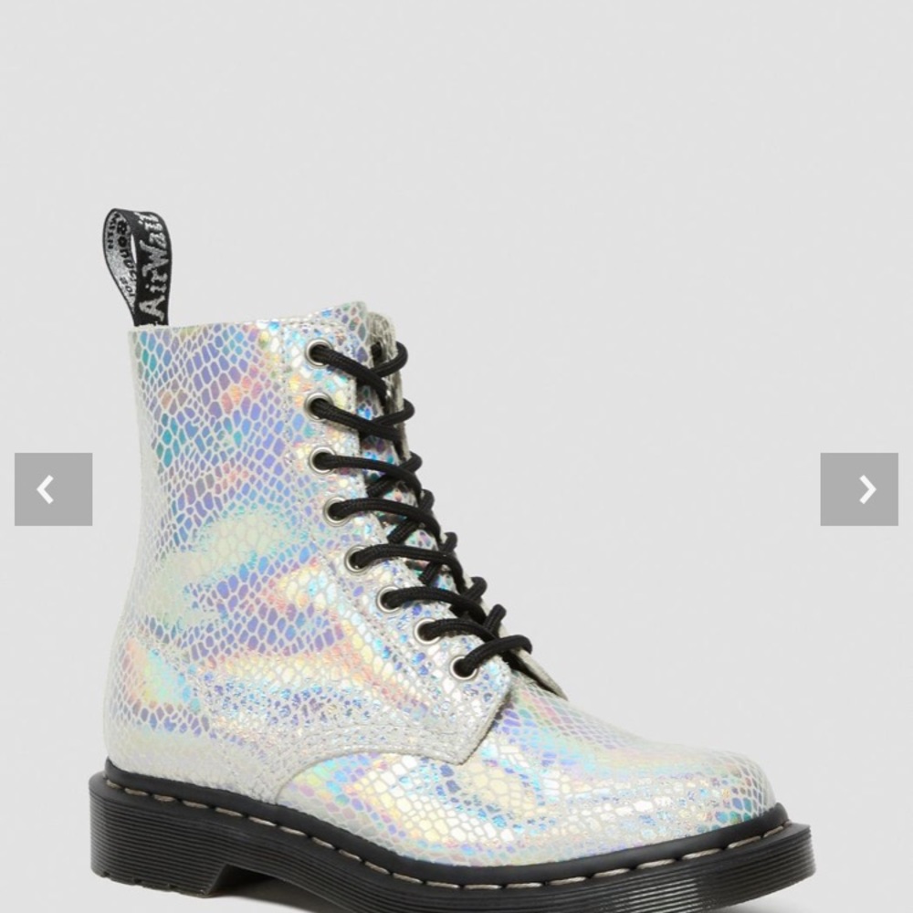 1460 Pascal Snake Metallic Suede Boots - Dr. Martens